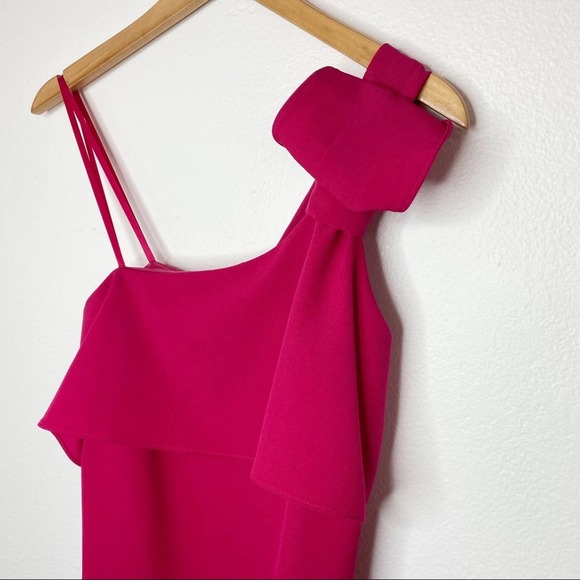 Adrianna Papell Pink One Shoulder Cocktail Dress 2 - Picture 5 of 11